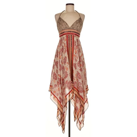 ASO TAYLOR SWIFT Silk Halter Handkerchief Dress RARE EUC - Picture 5 of 9